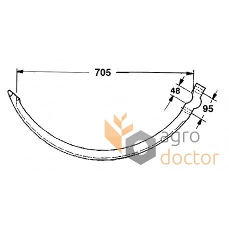 Metal baler needle, 705 mm