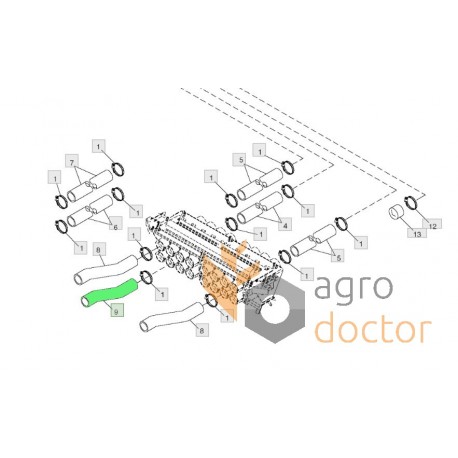 Manifold metal tube A65657 for John Deere planters [Original]