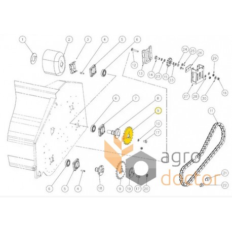 Header sprocket 01.0215.00 suitable for Capello - T21