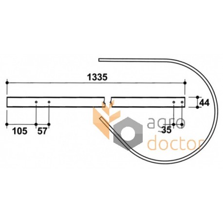 Baler pick-up tine guide 1335mm