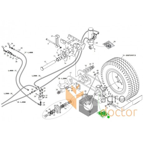 Repair kit for supporting wheels hub F04100029 for Gaspardo seeders