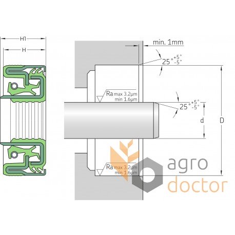 Cassette oil seal 170x200 MUD11 R suitable for agrimachinery 215291100 Deutz [SKF]