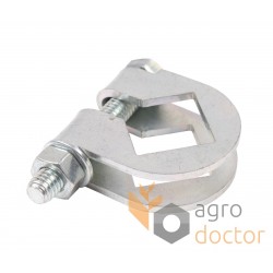Clamp with bolt for square drive shaft of seeder mechanisms G17131370 suitable for Gaspardo