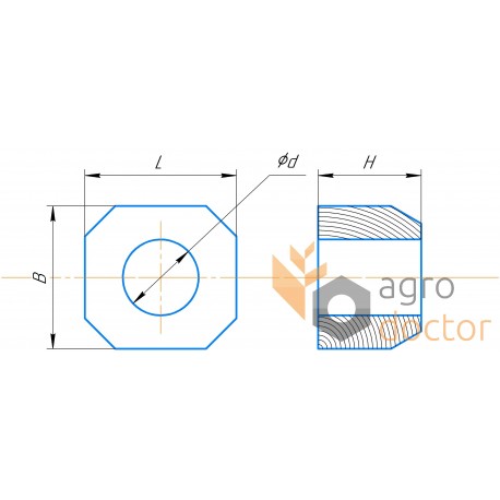 Wooden bearing 791187.0 suitable for Claas harvester straw walker - d25mm