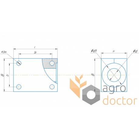 Wooden bearing SR640869 suitable for Sampo harvester straw walker - shaft 25 mm [JAG]