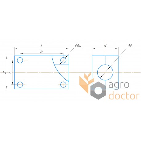 محمل خشبي 238124M1 مناسب ل Massey Ferguson مشاية القش - عمود 33 mm [Agro Parts]