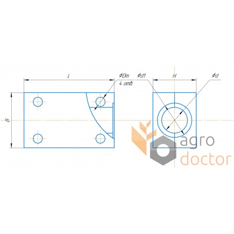 Wooden bearing 678258 for Claas harvester straw walker - shaft 35 mm [Claas]