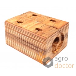 Wooden bearing SR640869 suitable for Sampo harvester straw walker - shaft 25 mm