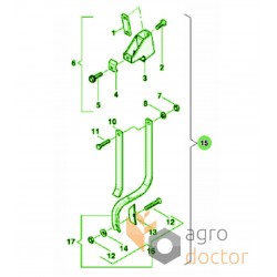 Stand short AC496831 - complete with bracket and bit, suitable for Kverneland seed drill