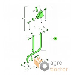 Stand long AC496832 - complete with bracket and chisel, suitable for Kverneland planter