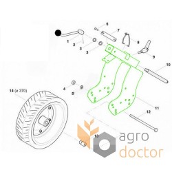 Bracket AC819937 - roller wheels, suitable for Kverneland seeder