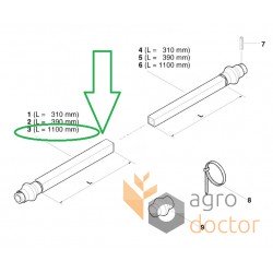 connecting, external shaft AC820099 suitable for Kverneland