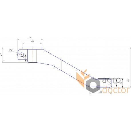 Knife bellcrank 648116 suitable for Claas - d41mm