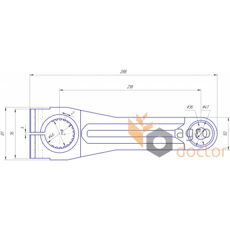 Knife bellcrank 648116 suitable for Claas - d41mm