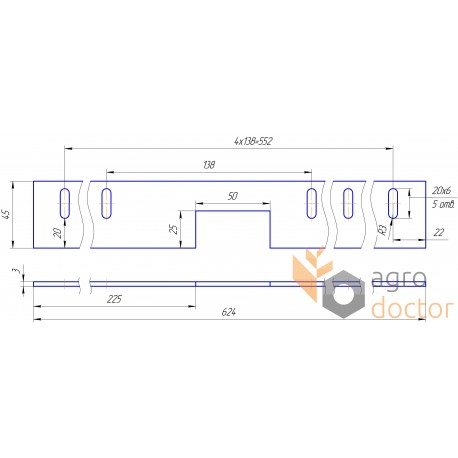 Rubber sealing tape 0006056950 of grain pan