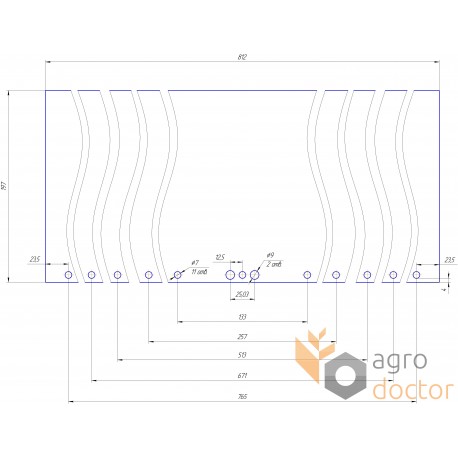 Rubber sealing tape 0007394900 of grain pan