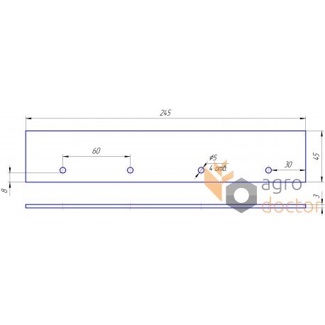 Osłona gumowa podsiewacza 600036 pasuje do Claas - 60x245mm