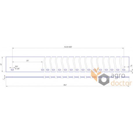 Rubber sealing tape 0006784681 of grain pan