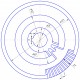 Knitting unit disk to fold d35mm, D190mm