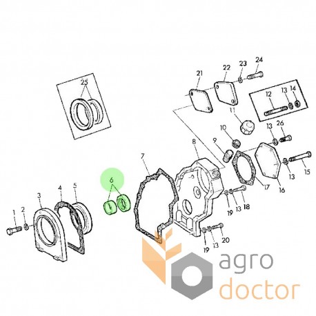 Crankshaft front oil-seal - AR49025 John Deere