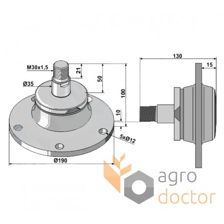 Hub cutting node LH 55510015, 5554503 suitable for LEMKEN PL-185-M30-L [BBC-R]