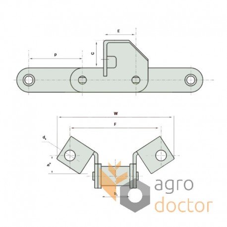 ЛАНЦЮГ ТРД- CA550 F14 J3A ( CA550 (F14 L6) M-8.33мм)