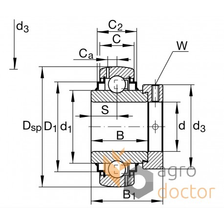 GRAE50-XL-NPP-B [INA] Radial insert ball bearing  (YET210: ES210)