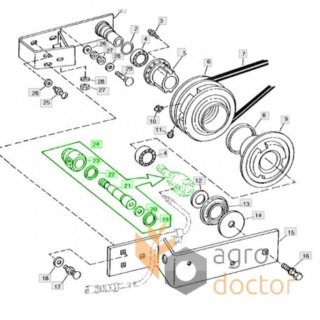 Hydraulic cylinder AH211577 / AH154960 John Deere [Parts Express]