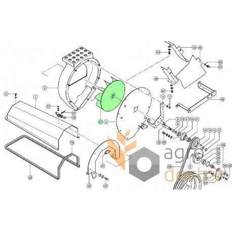 Feeder house fan impeller 531500 / 531500.0 / 0005315000 Claas [Original]