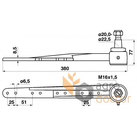 Knife head AH21346 John Deere - with rail