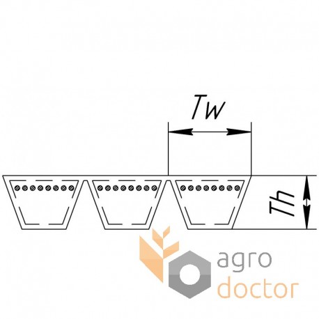 0007498861 suitable for Claas Lexion - Wrapped banded belt 1424641 [Gates Agri]