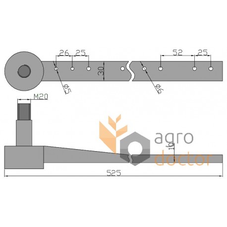 Knife head 666743 suitable for Claas - with rail