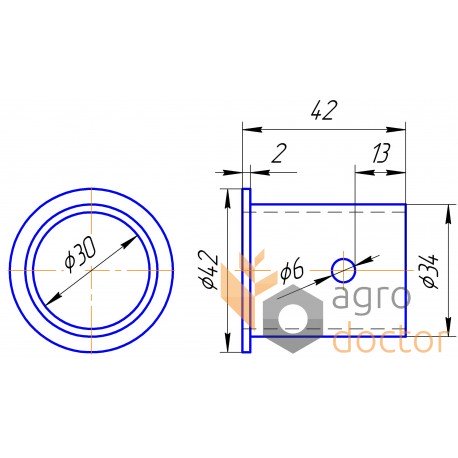 Teflon bushing 008552.0 suitable for Claas harvesters and balers