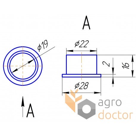 Teflon bushing 008512.0 suitable for Claas harvesters and balers