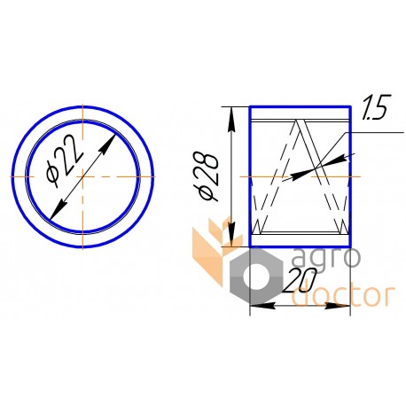 جلبة المحمل البرنزية 643628 مناسبة لرأس Claas 22x28x20mm