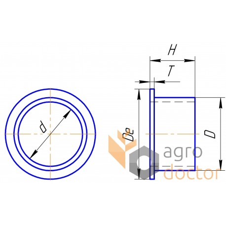 Teflon bushing - 008543 suitable for Claas - 25,1x30x15mm [TR]