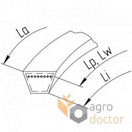 Classical V-belt B17x1041 (B041) [Roulunds]