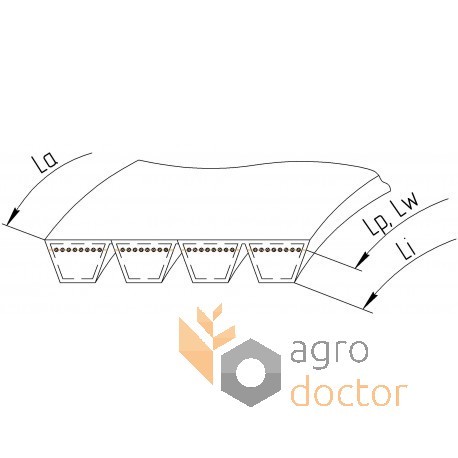 Wrapped banded belt 0325362, 4HB-4242 [Gates Agri]