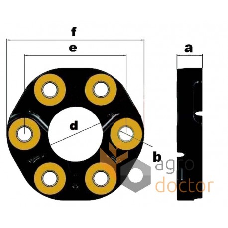 Flexible coupling rubber disc 63х141 mm [JURID]