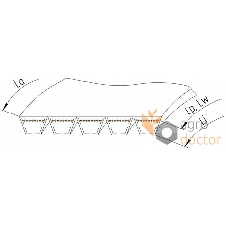 Wrapped banded belt (3760 - 5HB) Z46463 suitable for John Deere [Alpha Parts ]