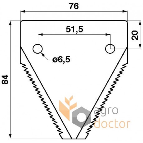 Grain head cutter bar knife section 611316 suitable for Claas combines