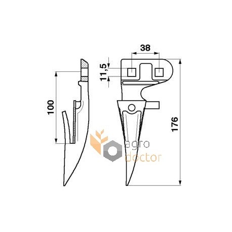 End finger 522183 Claas Original