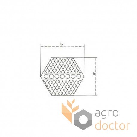 Double (hexagonal) V-Belt 653121 suitable for Claas - 25x22-2800 [Optibelt]