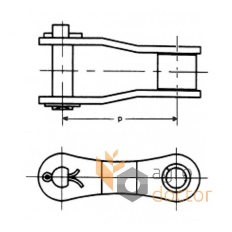 Roller chain offset link 210A [Rollon] - chain