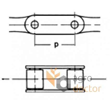 CA557 Roller chain inner link (41.4)