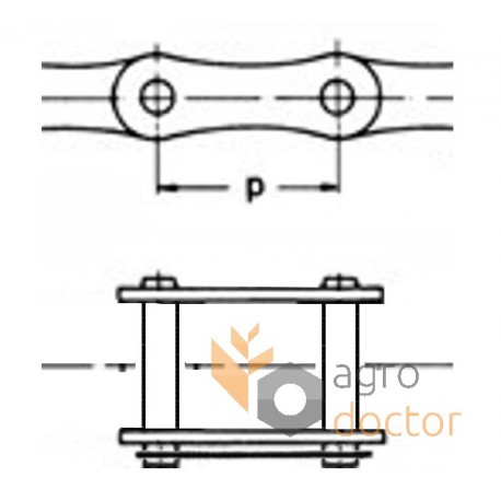 Chain-connect link 002858 suitable for Claas 12AH-1 [Rollon]