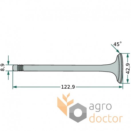 Engine inlet (intake) valve 42-62 [Bepco]