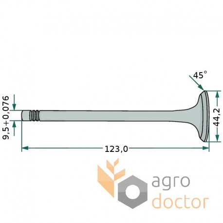 Engine inlet (intake) valve 42-6a [Bepco]