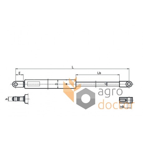 Spring cylinder for hood - 784336 suitable for Claas