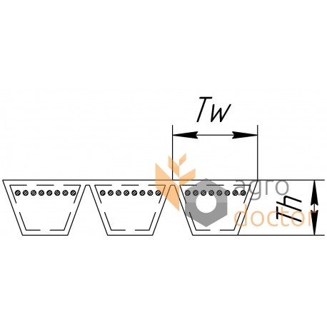 Courroie trapézoïdale 3HB-2110 [Agro-Belts]